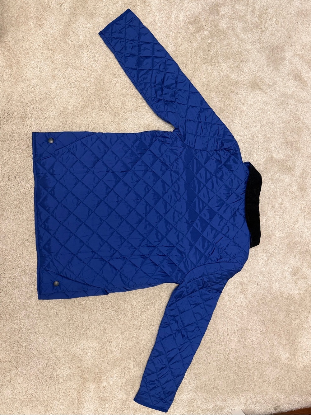 Barbour Royal Blue Quilted Kids Puffer with Black Collar